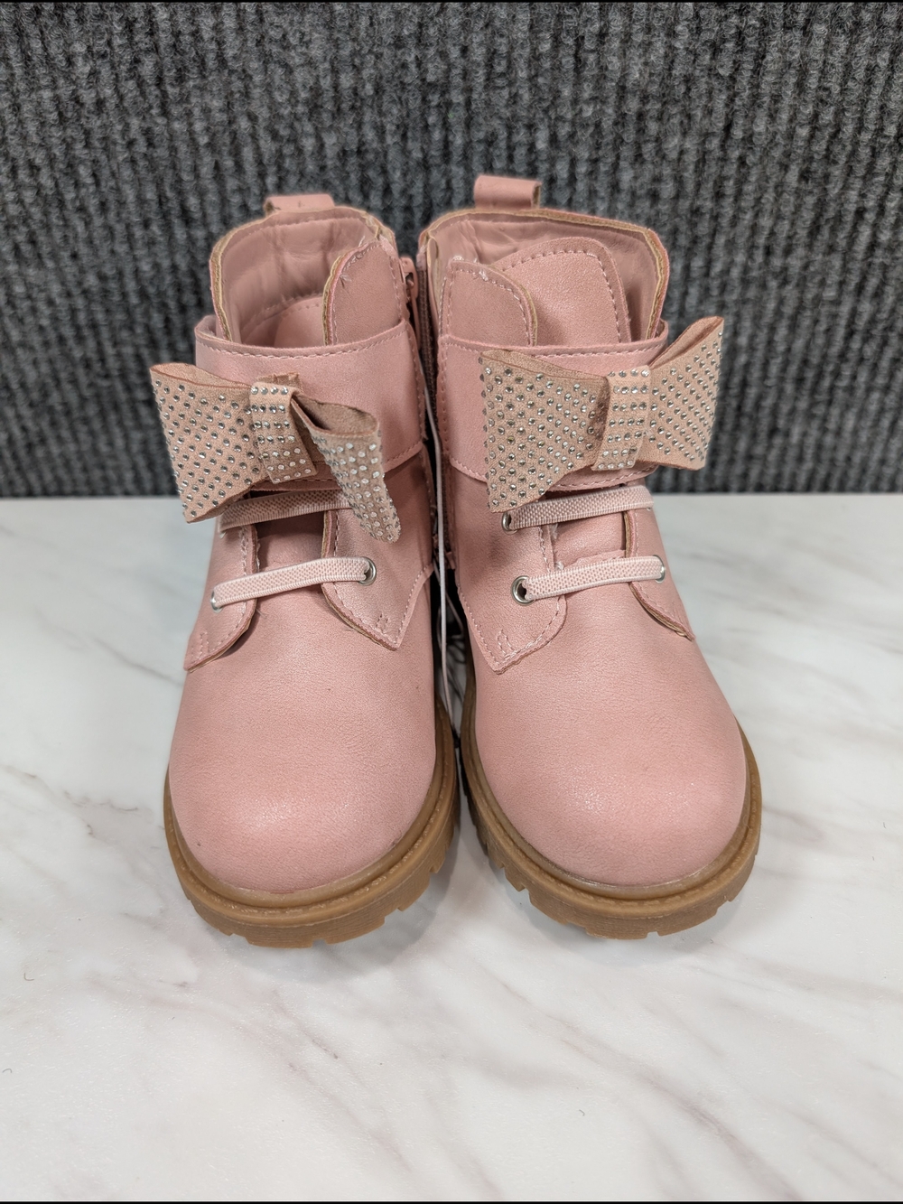 Jessica Simpson Pink Bow Crystal Accent Kids Boots